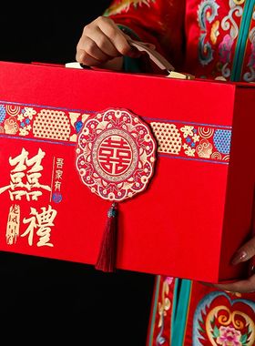 礼金箱结婚订婚彩礼钱盒子聘礼提亲红包现金礼盒高档定亲婚礼10万