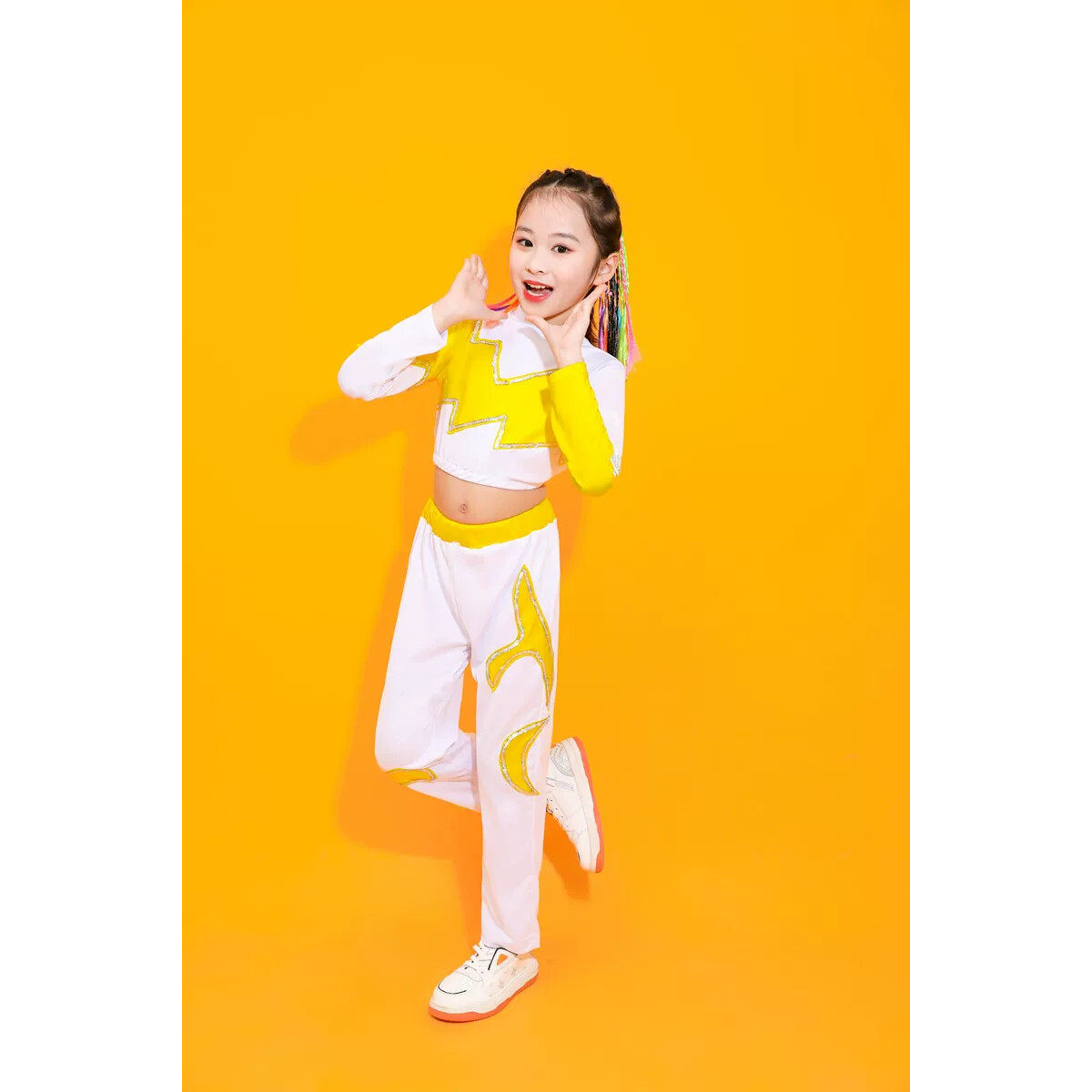 啦啦操儿童健身操比赛舞蹈健美操团体运动会长裤广播体操啦啦队服