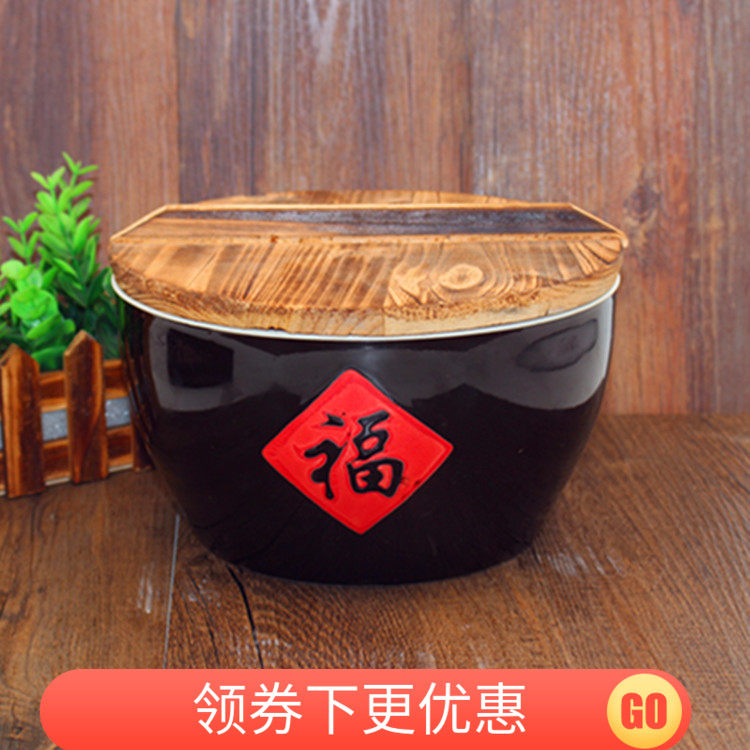 陶瓷加厚土陶瓷菜缸甜酒碗汤碗特色农家乐传统创意水缸福字缸米缸