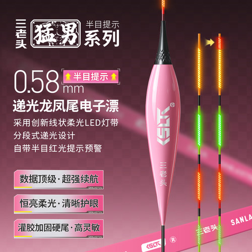 三老头猛男咬钩提示变色夜光漂