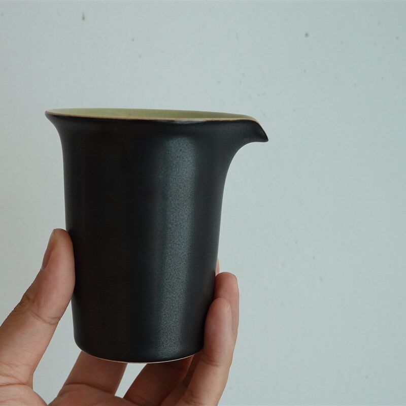 隐山堂 禅定公道杯 黑釉匀杯 开片分茶器茶海功夫茶具