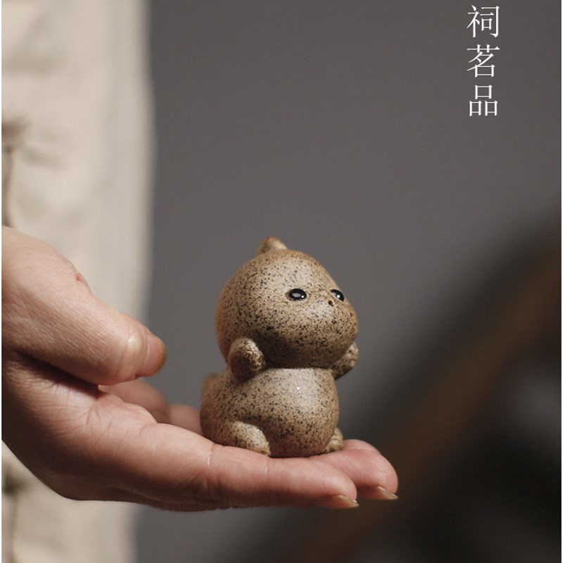 韩祠茗品小肥龙茶宠生肖龙粗陶陶瓷茶盘摆件可养可爱卡通茶玩