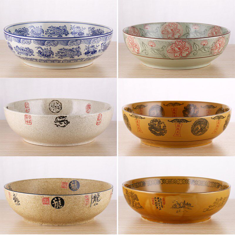 采购产品水煮鱼大碗,腌鱼盆,汤碗,汤盆,汤碗,面碗,大碗,特大号麻 - 实物图