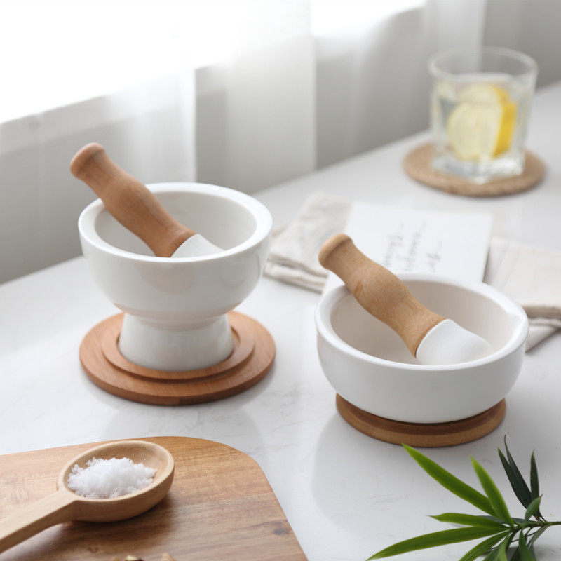 胡椒捣碎钵陶瓷/出口欧洲碾碎器/捣碎器/捣药罐/家用研磨手动捣碎