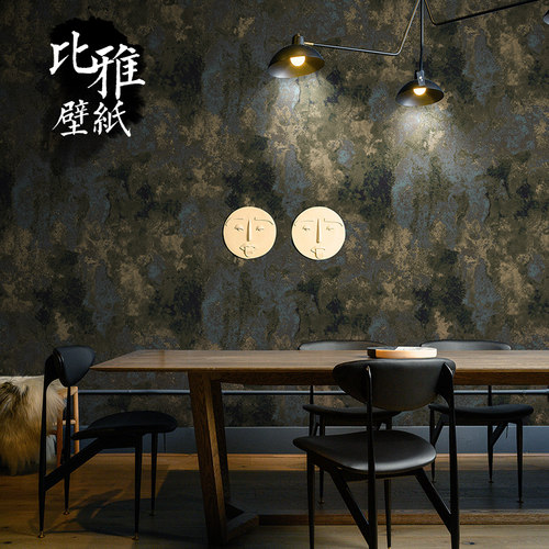 比雅复古斑驳素色工业风墙纸水泥灰色壁纸餐厅客厅酒吧背景墙防水