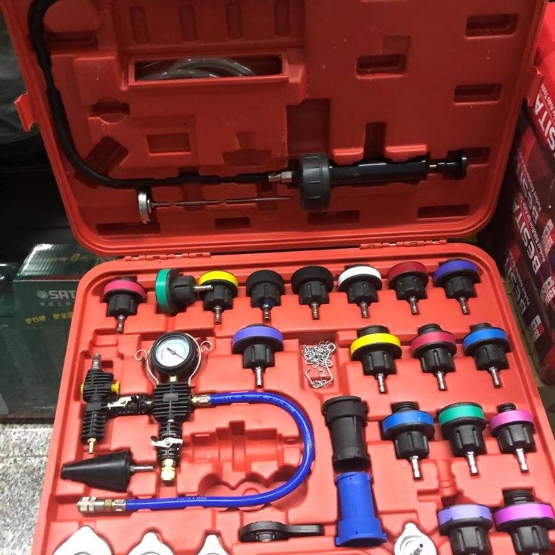 水箱压力表防冻液更换工具汽车水箱漏水加压检测器测漏仪冷却系统