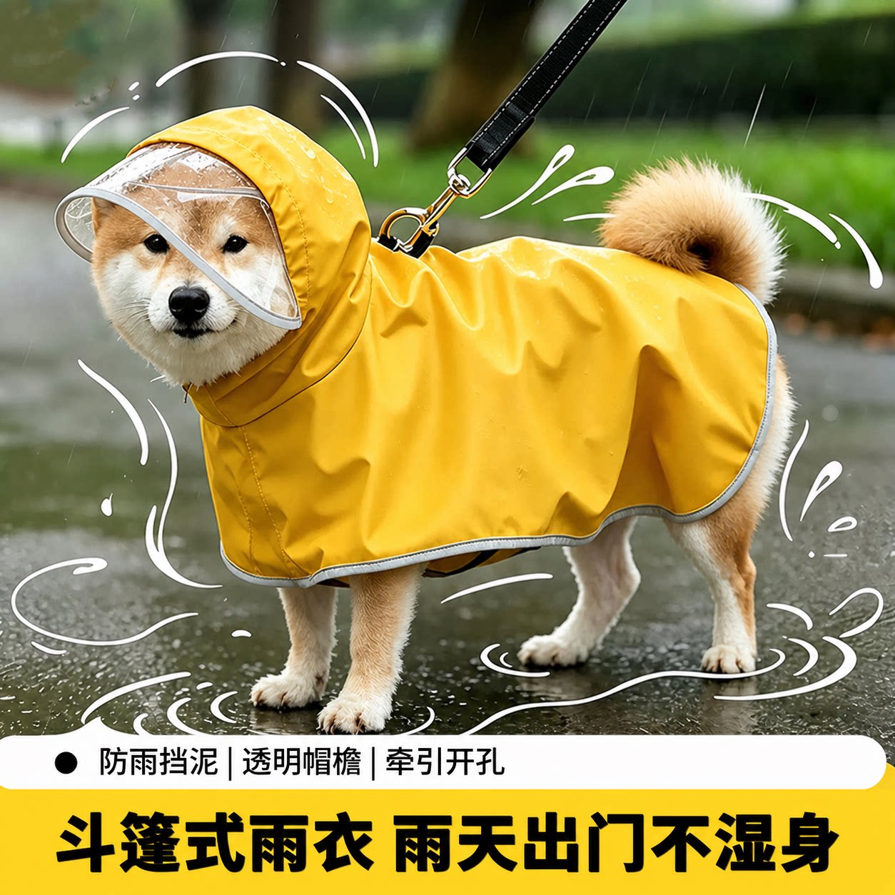 狗狗雨衣小中型犬泰迪柯基比熊专用宠物斗篷防水护肚雨披小狗衣服