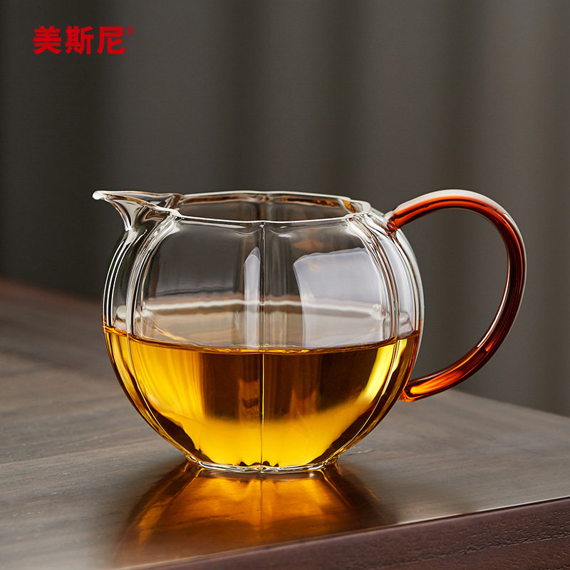 美斯尼 玻璃公道杯耐热加厚茶漏一体分茶器套装茶滤功夫茶海茶具
