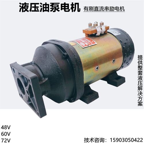 48V60V72V电动三轮车直流串励电机改装自卸翻斗用直插式油泵电机