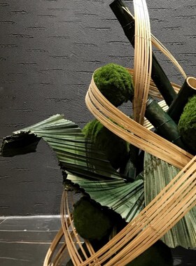 竹条竹编编织材料 手工花艺 婚礼展厅装置道具 园艺创意设计竹排