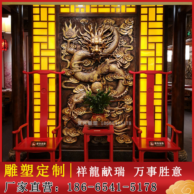 砂岩树脂龙雕传统中式浮雕圆雕龙柱龙头挂件广场文旅景观摆件装饰