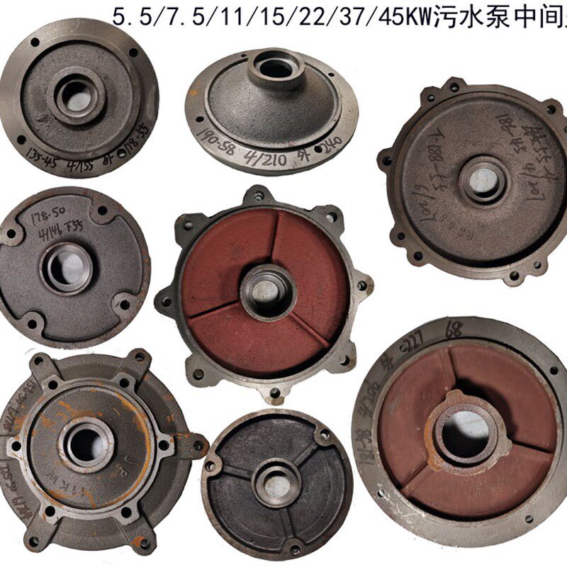 WQ污水泵配件5.5/7.5/11/15/18.5/37/45KW铸铁中间盖水封盖油封盖