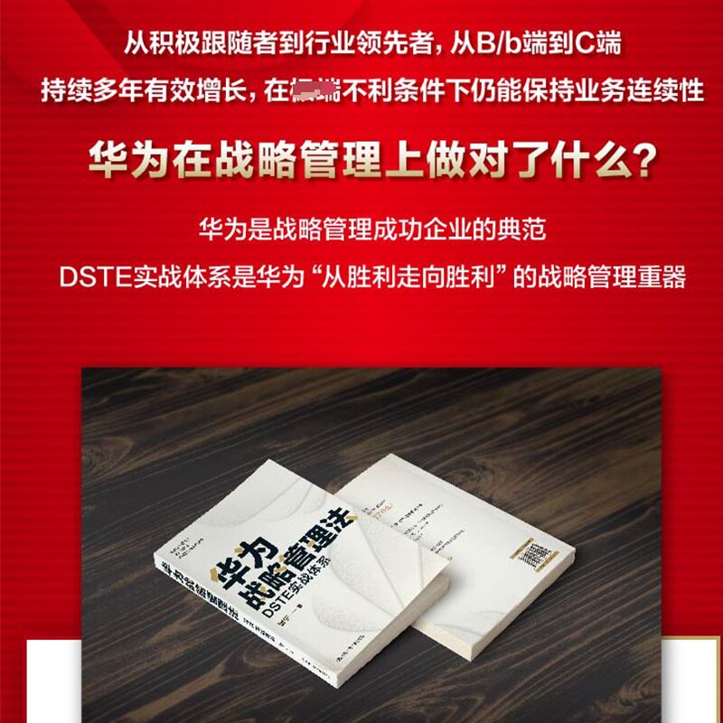 华为战略管理法 DSTE实战体系 华为战略 DSTE实战 战略制定 实战案例 执行落地 管理工具 商业思维 案例解析 9787300304069