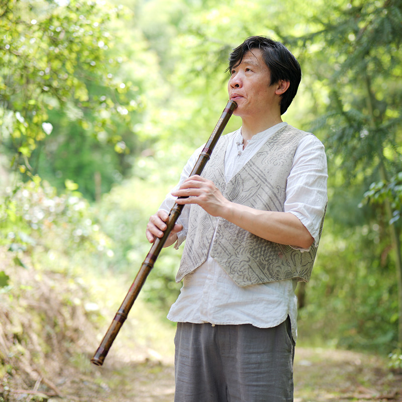 姚茂顺亲制紫竹清音款通口洞箫