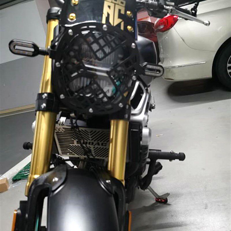 适用无极500AC/525AC大灯网罩灯网LX500改装大灯保护网罩灯罩挡风