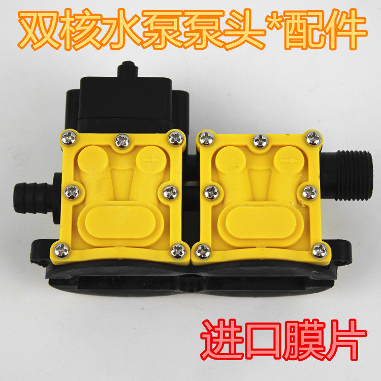 进口膜片农用电动喷雾器水泵隔膜泵泵头12V双核泵配件自吸抽水