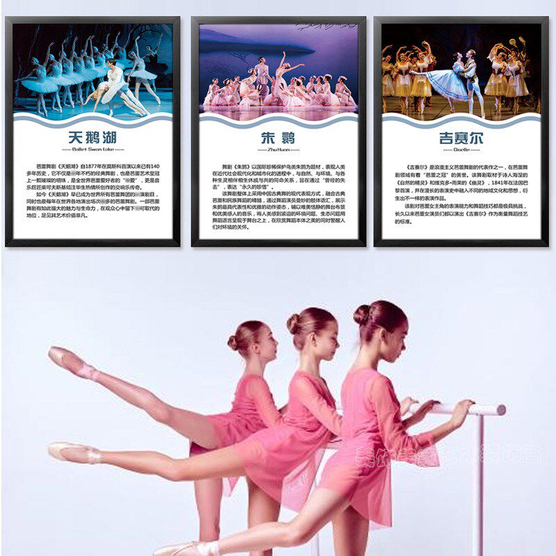 舞蹈室墙面装饰挂画图片舞剧朱鹮天鹅湖培训班宣传海报幼儿园教室