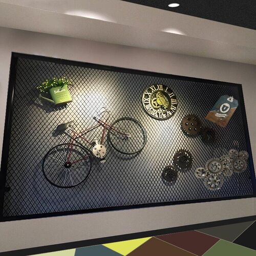 定做网格架吊顶墙装饰网背景墙隔断镂空菱形网格铁丝网铁艺网格架