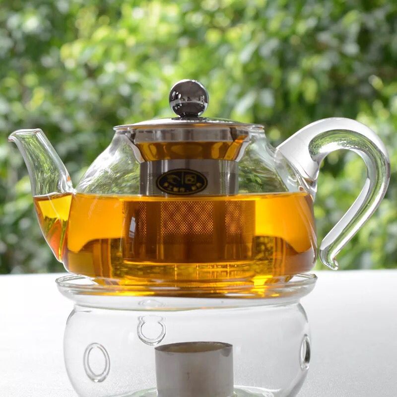 雅风耐高温玻璃茶壶大小家用泡茶壶不锈钢过滤玻璃茶具加厚花茶壶