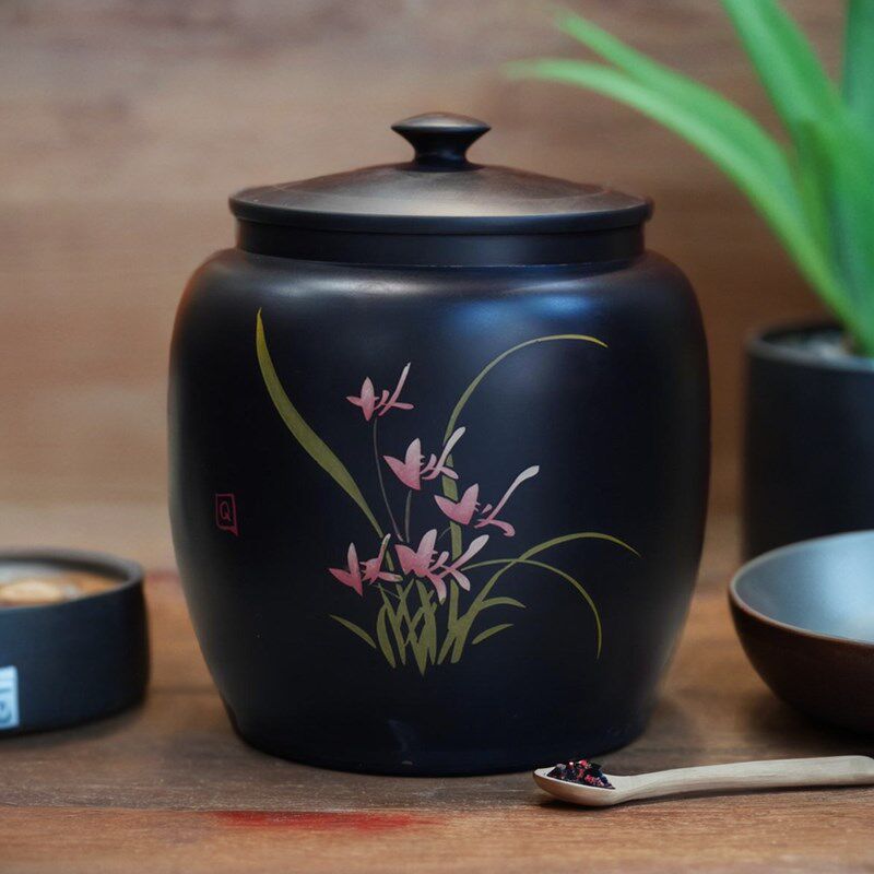 云南建水紫陶茶叶罐纯手工小号水缸普洱茶储存陶瓷密封防潮米缸
