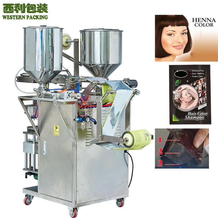 全自动双头液体包装机一洗采液体包装机黑发乳袋装定量包装机