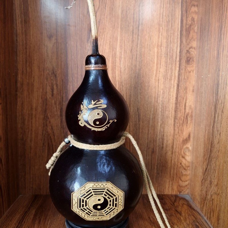 天然葫芦制作工艺品摆件!可摆可挂,送底座!龙头款!