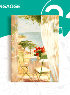 diy数字油画花卉填充油彩画手工手绘涂色填色治愈装饰画 春暖花开
