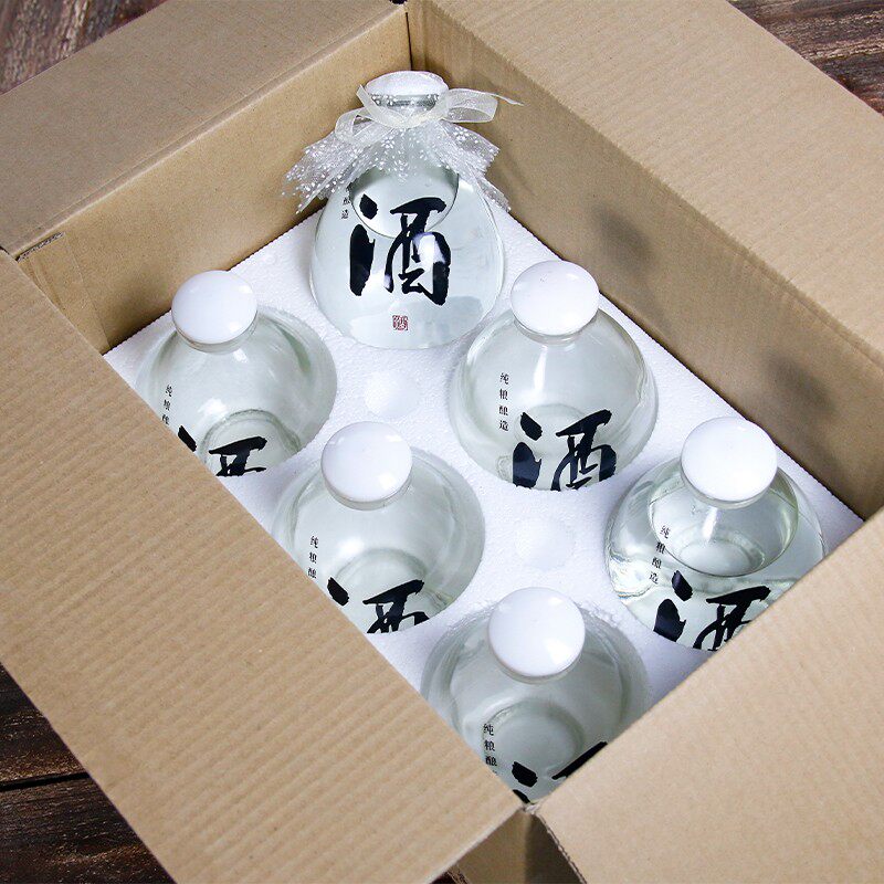 自酿酒瓶空瓶玻璃陶瓷果酒瓶包装全套仿古风酒壶密封酒罐坛子定制