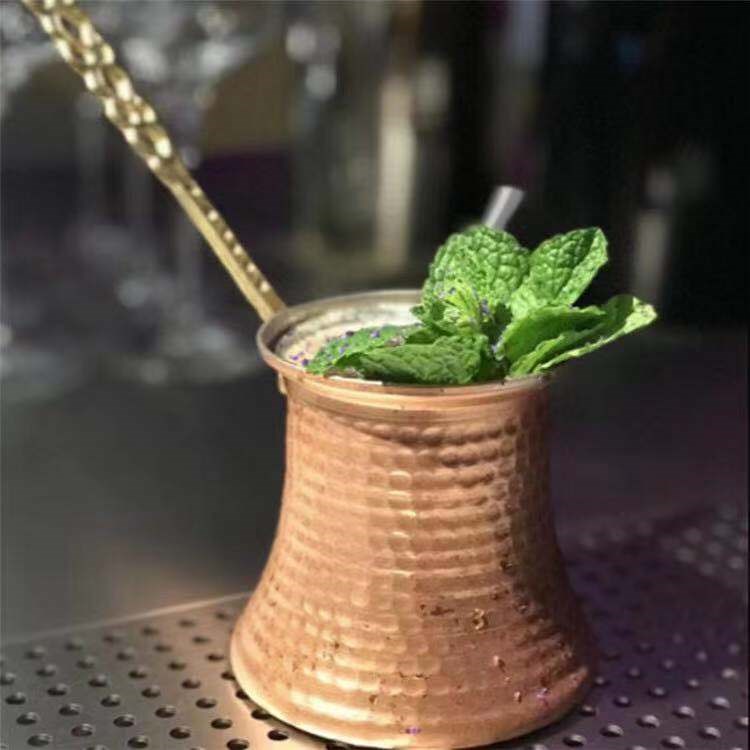 土耳其咖啡杯调酒拉火缸金属杯鸡尾酒 拉火杯 火焰杯倒火杯镀铜杯