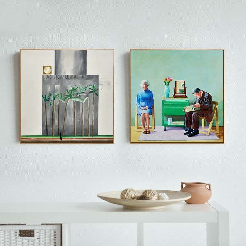 E4C油画正方形人像装饰画人物挂画人体蓝色波普艺术裸