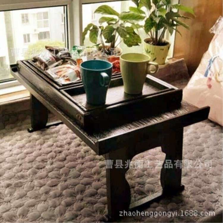 日式折叠榻榻米茶几飘窗桌简约现代烧桐木桌子经典炕桌实木小茶几