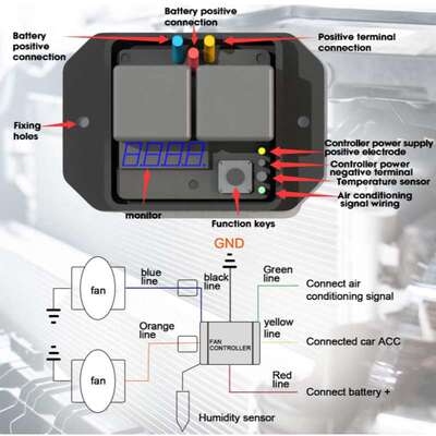 数字散热器风扇控制器 Swith 12V 和 24V,可调节温度范围