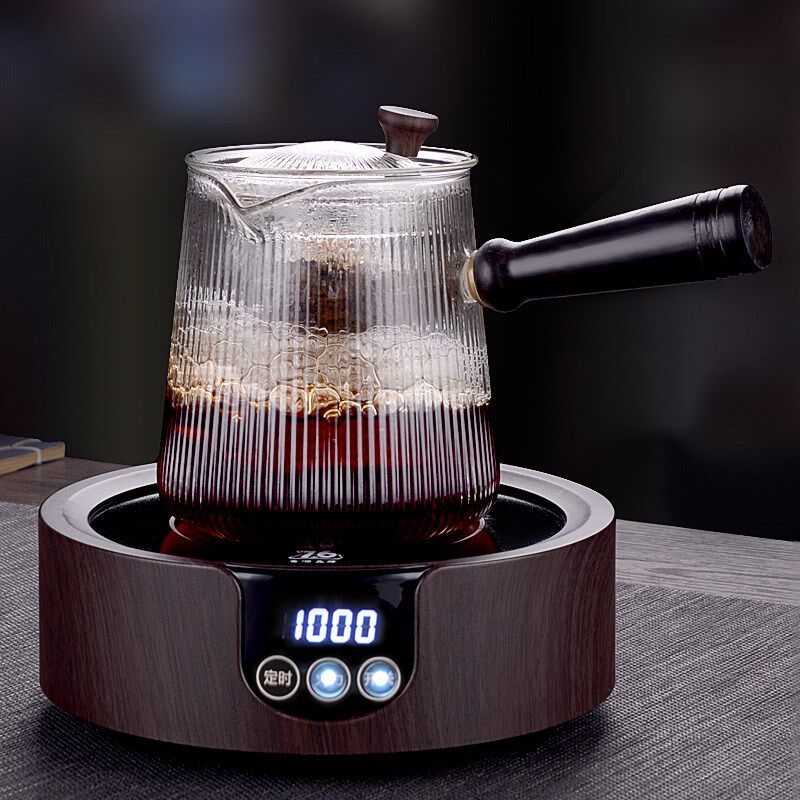 侧把玻璃煮茶器煮茶炉电陶炉煮茶壶套装家用小型烧水泡茶蒸汽电热