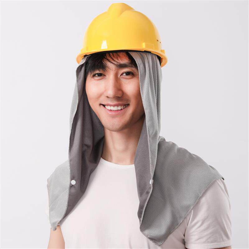 建筑工地用帽子夏季防晒男士遮阳护颈帽防晒速干运动凉爽头巾冷感