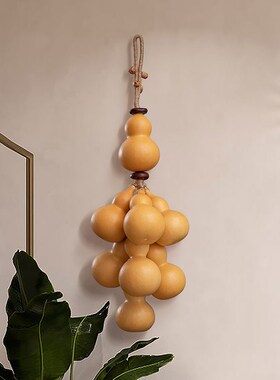 天然葫芦门对门挂件真葫芦串摆件客厅玄关装饰品八方来财葫芦挂饰