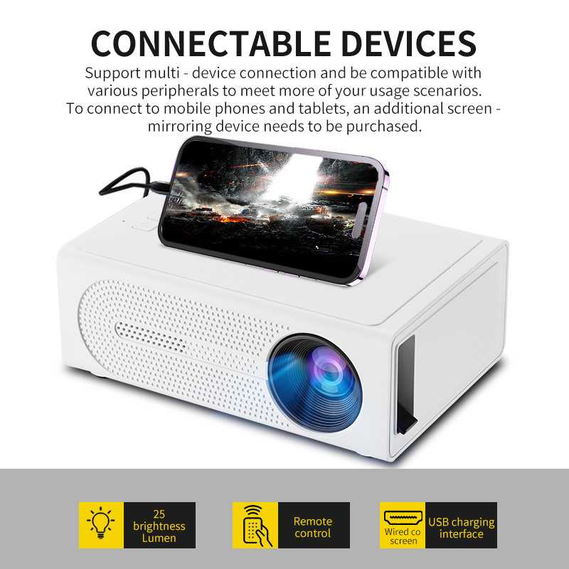 M200S迷你投影仪家用便携LED微型投影机高清1080p投影机