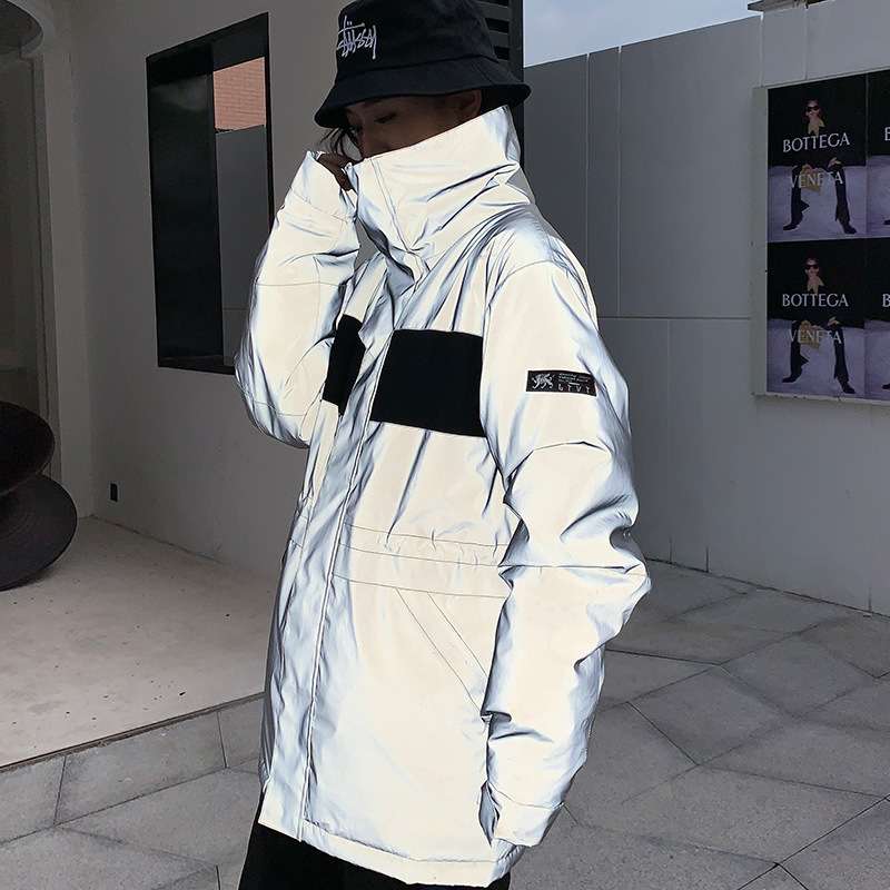 滑雪服 2021新款渐变镭射反光外套男女秋冬季保暖透气防水修身