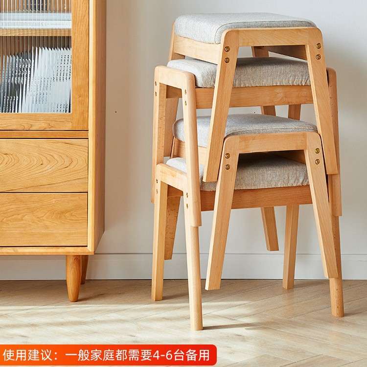 北欧实木家用梳妆凳子卧室化妆凳梳妆台椅子方板凳餐桌凳沙发脚蹬