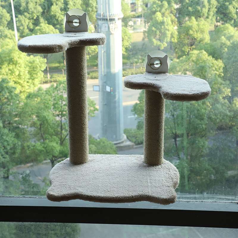 供应猫爬架猫抓柱吸盘式三阶玻璃猫窝瞭望台墙壁窗户猫跳台免打孔