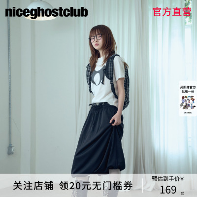 NICEGHOSTCLUB2026年夏季女装短袖圆领休闲头部符号T恤