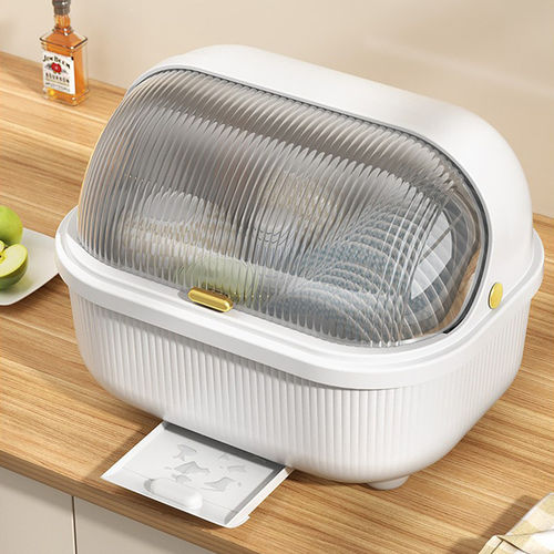 厨房沥水碗柜带盖防尘收纳盒餐具