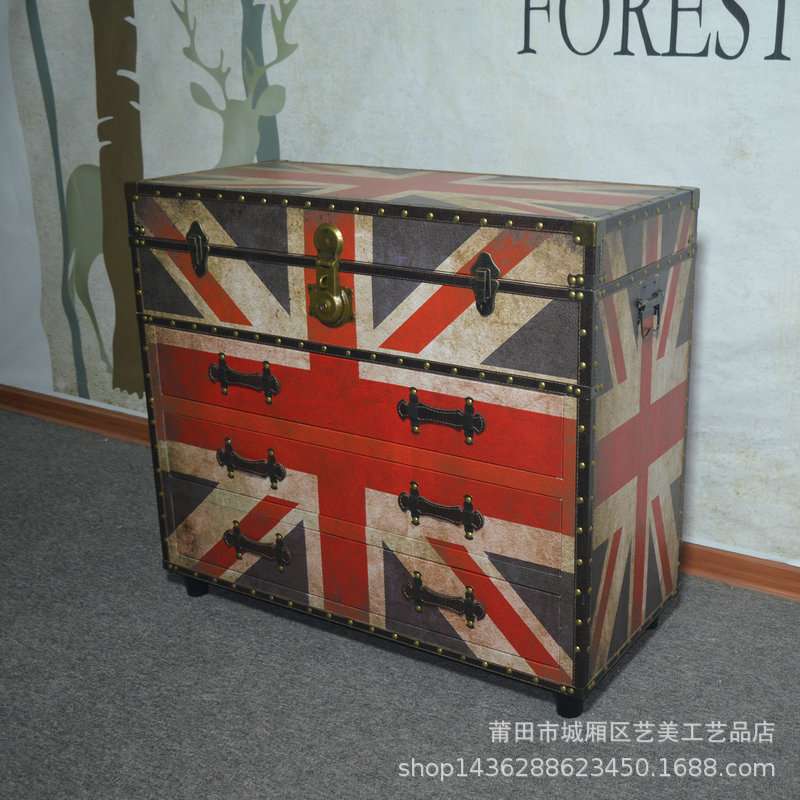 床头柜简欧卧室小户型床边做旧收纳储物柜子客厅简约沙发边柜角几