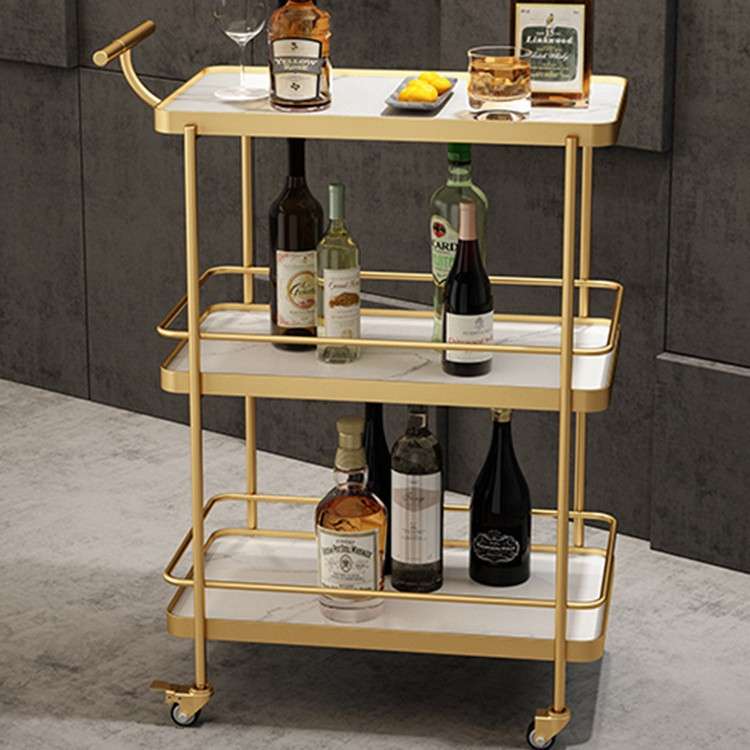 酒店高档移动餐车小推车餐厅蛋糕酒水车置物架三层家用铁艺手推车