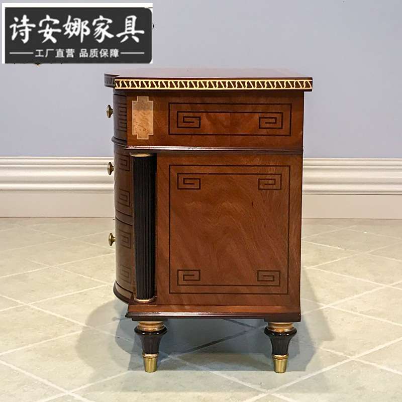 亚历山大床头柜欧式别墅大宅铜件实木英皇家全屋家具
