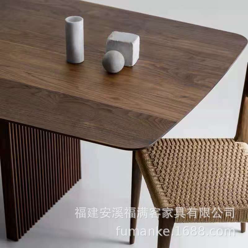 设计师实木餐桌简约会议桌长方形工作台桌子北欧办公桌子找工厂
