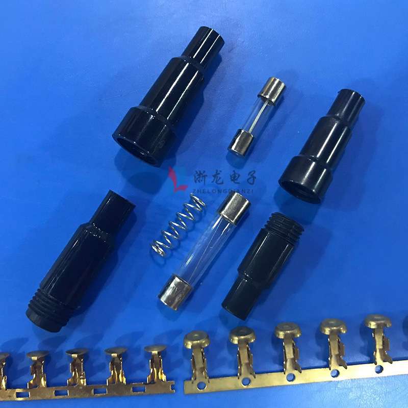 6×30螺旋保险管黑色外壳 尼龙 保险壳外壳 连接器 1000套