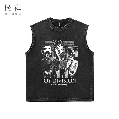 JOYDIVISION印花水洗棉背心T恤