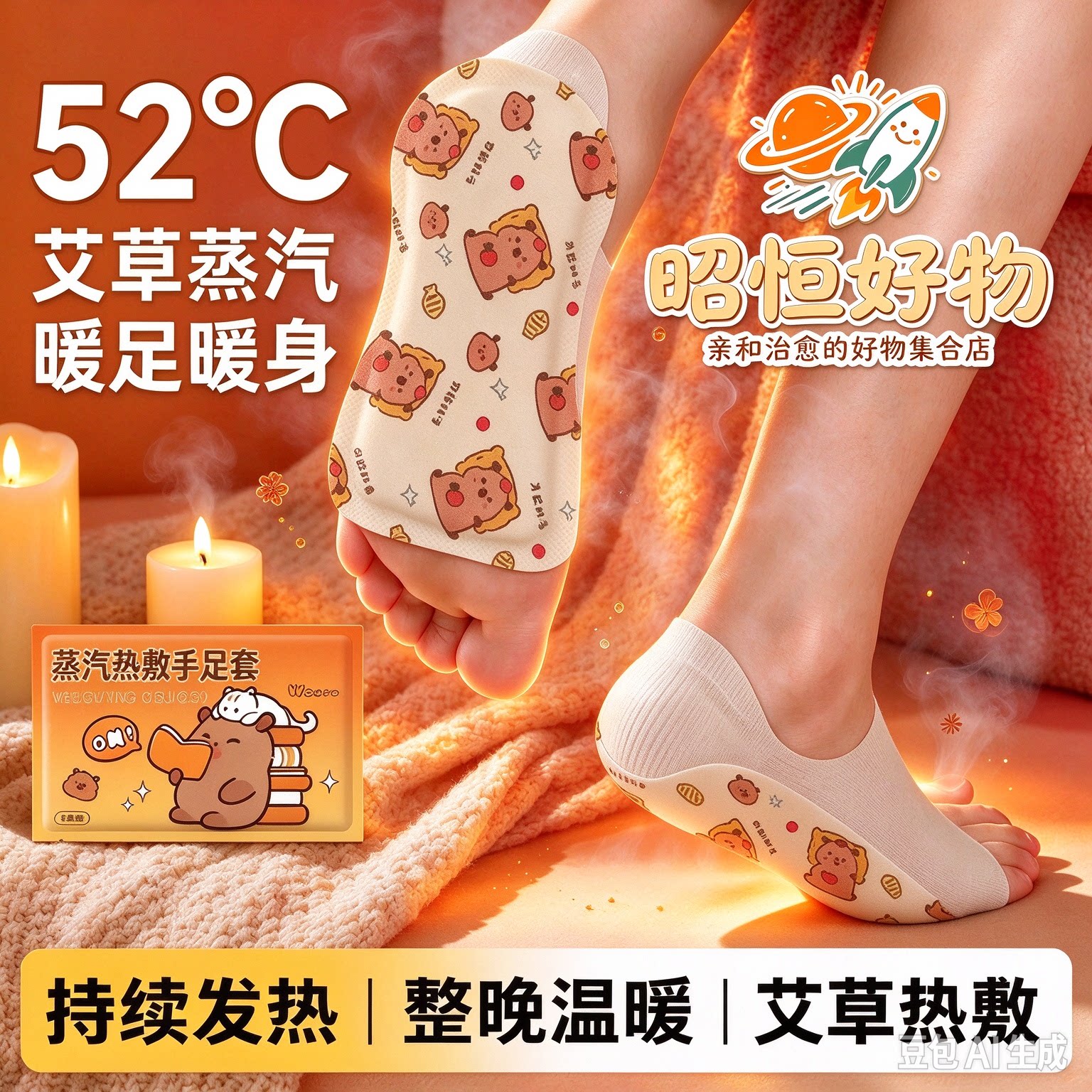 【加长】热敷暖足贴成人暖手暖脚套一次性暖宝发热保暖脚底保暖YS