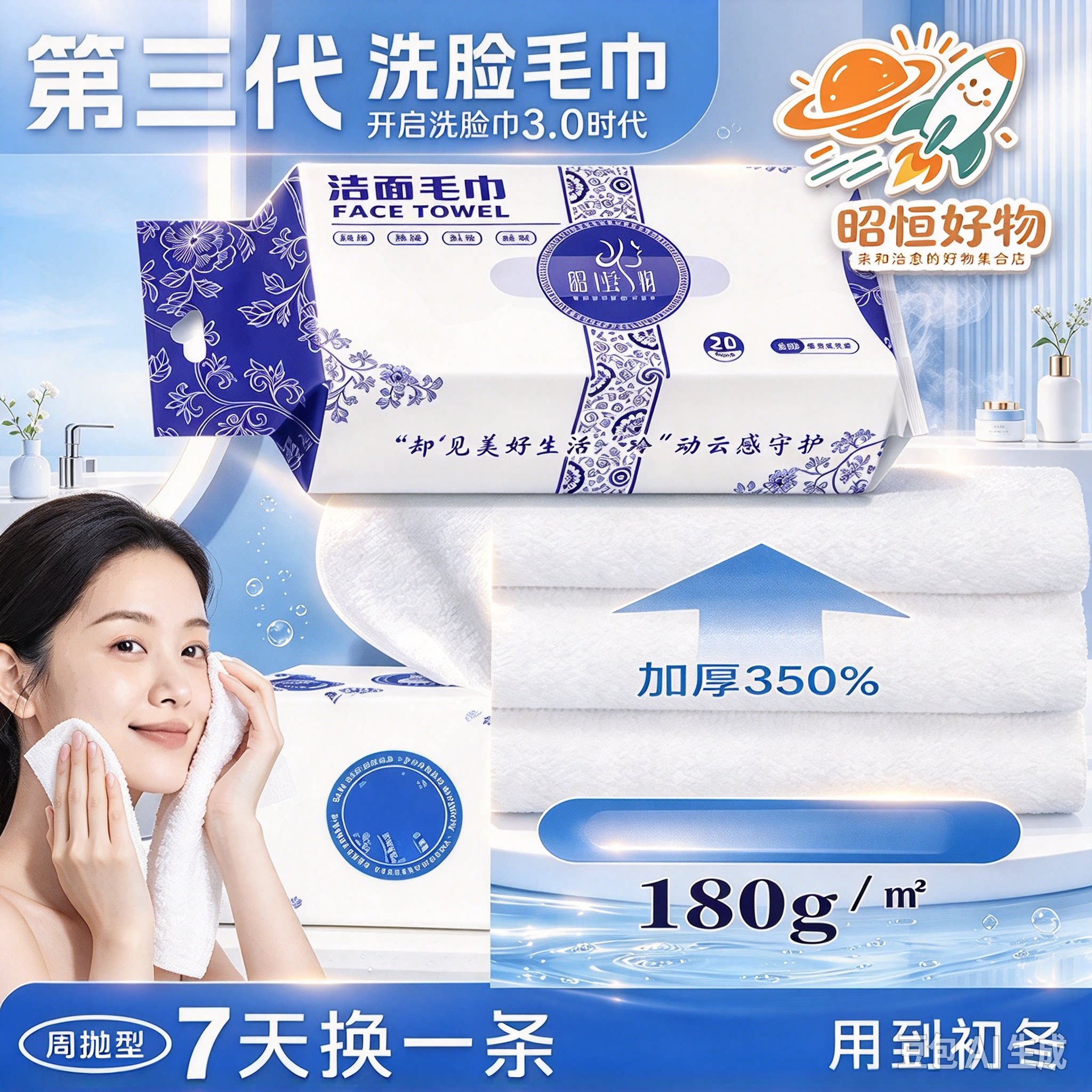 【婴幼可用】洁面毛巾加大加厚洗脸巾柔软热敷毛巾抽取式擦脸巾YS