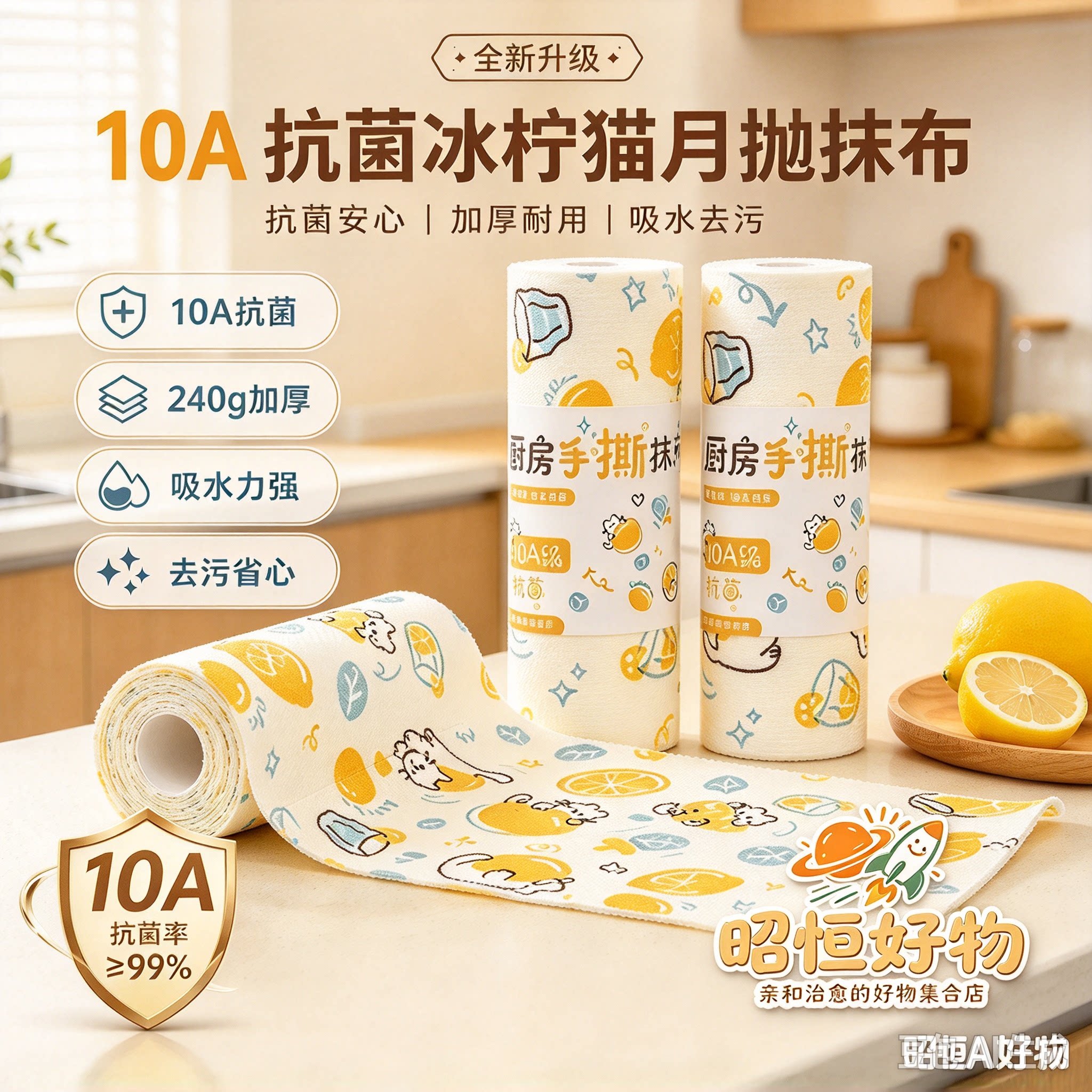 【10A抗菌抹布】懒人洗碗巾月抛抹布洗碗不沾油厨房专用洗碗巾YS3